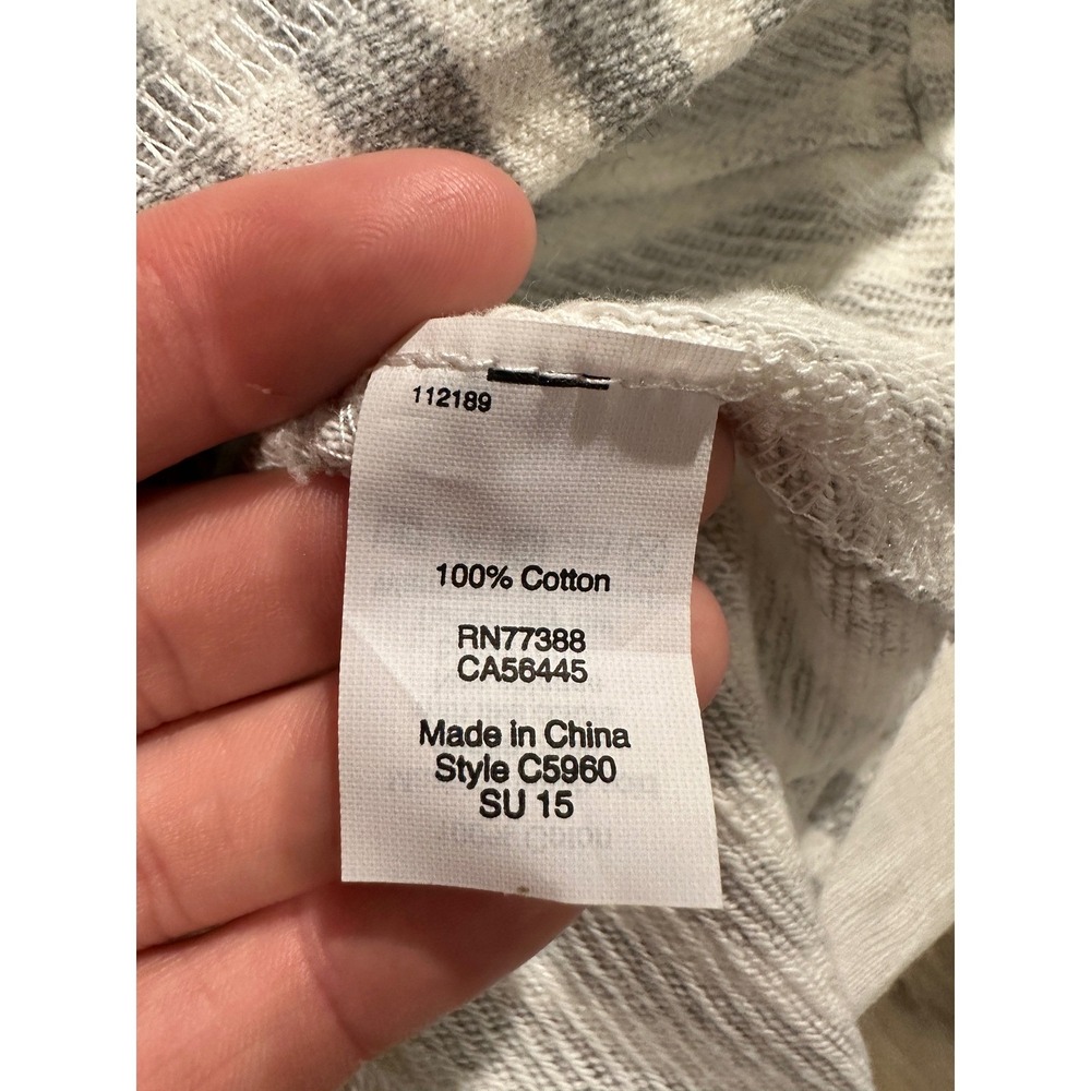 J.Crew Womens Striped Cotton‎ French Terry Hoodie Gray White C5960 Size S NWT - Picture 6 of 7